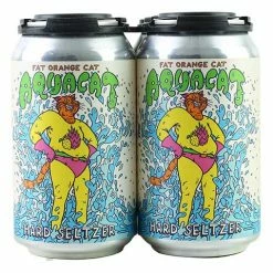 My Bottle Butler Fat Orange Cat Aquacat Seltzer 4 Pack Can