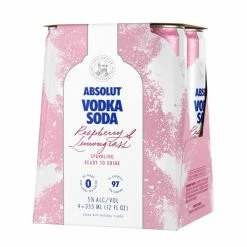My Bottle Butler Absolut Raspberry Lemongrass Vodka Soda 4pk Can