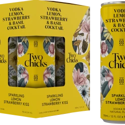 My Bottle Butler Two Chicks Lemon Strawberry Kiss 4pk Cans