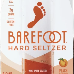 My Bottle Butler Barefoot Seltzer Peach 4pk