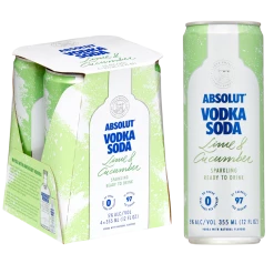 My Bottle Butler Canned Cocktails Absolut Lime Cucumber Vodka Soda 4pk Can