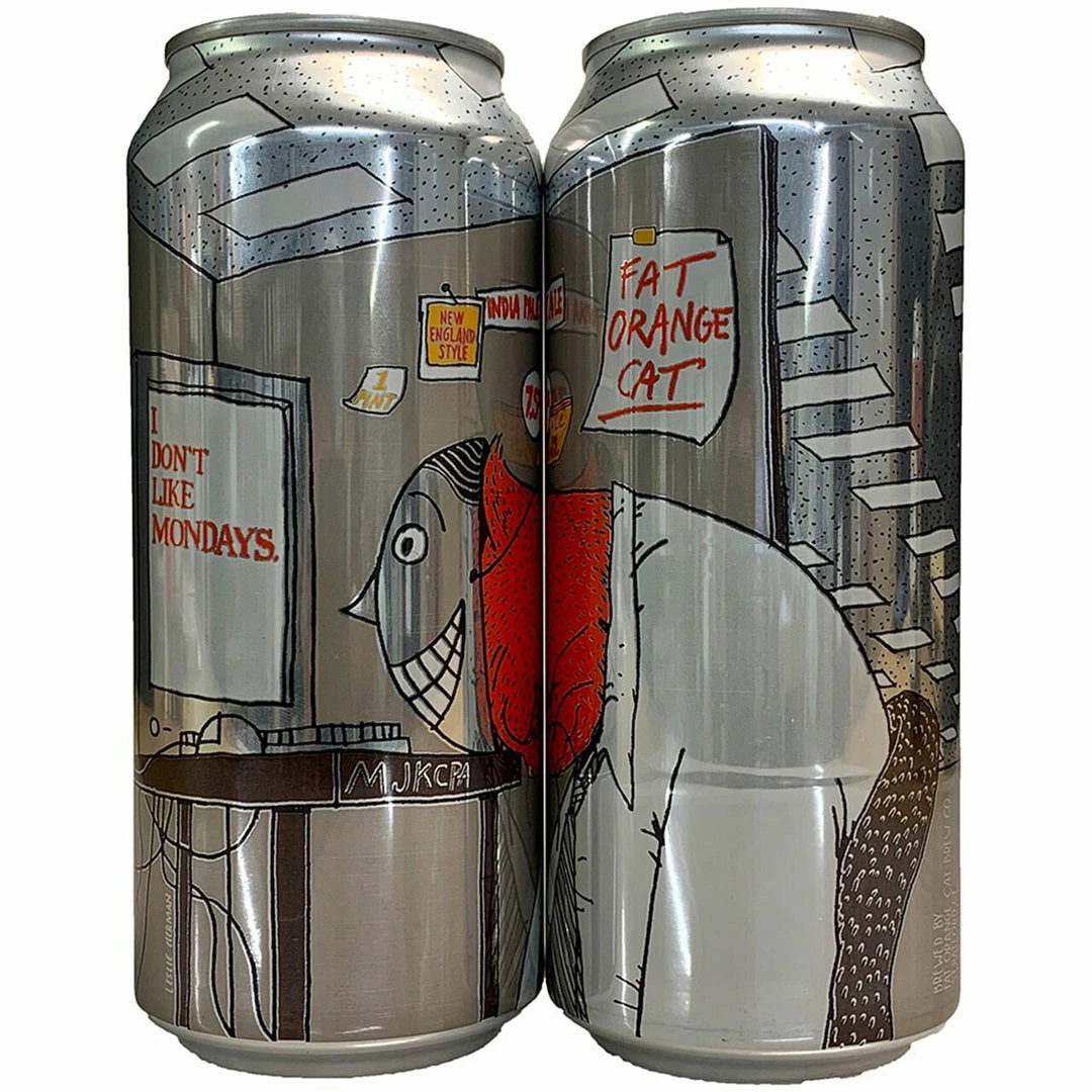 My Bottle Butler Fat Orange Cat Don't Like Mondays IPA 4 Pack Can Local & Craft 1 My Bottle Butler Fat Orange Cat Don't Like Mondays IPA 4 Pack Can Local & Craft